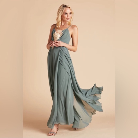 NWT Birdy Grey Kaia Dress in Chiffon Sea Glass with pockets medium - Picture 1 of 12